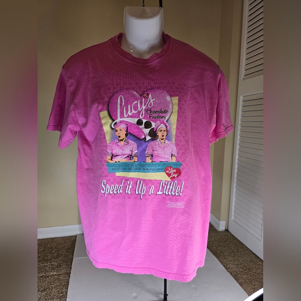 Vintage 2002 "I Love Lucy" Pink T-Shirt - Medium, Unisex Y2K